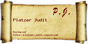 Platzer Judit névjegykártya